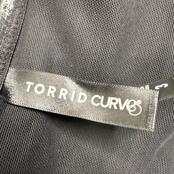 Y2K Torrid Curve Bralette 3X Black Lace Strapless Bandeau Stretch Crop Top - Picture 8 of 10